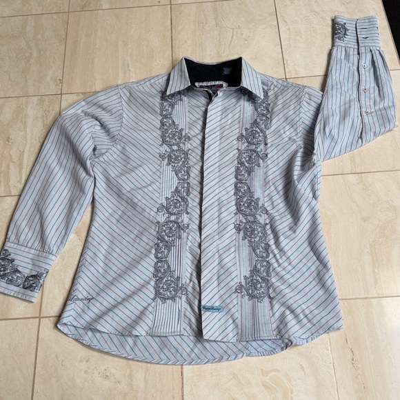 English Laudry Longsleeve Dressy Casual and Highly Embelished Men's Shirt - Picture 9 of 9